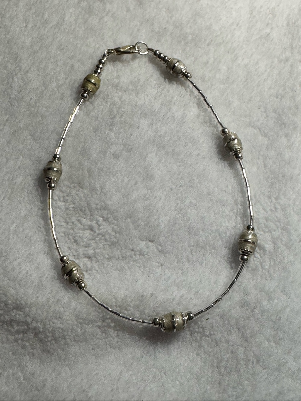 #JBx026 - Multi-Color Pastel & Silver-Plated Ankle Bracelet Anklet